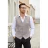 COOFANDY Men’s Suit Vest Slim Fit Business Formal Waistcoat Casual Dress Vest(Moon Grey)