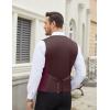 COOFANDY Men’s Suit Vest Slim Fit Business Formal Waistcoat Casual Dress Vest(Wine Red)