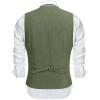 COOFANDY Men’s Suit Vest V-Neck Casual Business Vests Lightweight Slim Fit Formal Dress Waistcoat for Wedding Party(Army Green)