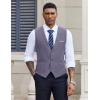 COOFANDY Men’s Suit Vest V-Neck Casual Business Vests Lightweight Slim Fit Formal Dress Waistcoat for Wedding Party(Blue)