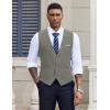 COOFANDY Men’s Suit Vest V-Neck Casual Business Vests Lightweight Slim Fit Formal Dress Waistcoat for Wedding Party(Grey)