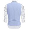 COOFANDY Men’s Suit Vest V-Neck Casual Business Vests Lightweight Slim Fit Formal Dress Waistcoat for Wedding Party(Light Blue)