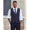 COOFANDY Men’s Suit Vest V-Neck Casual Business Vests Lightweight Slim Fit Formal Dress Waistcoat for Wedding Party(Navy Blue)