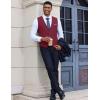 COOFANDY Men’s Suit Vest V-Neck Casual Business Vests Lightweight Slim Fit Formal Dress Waistcoat for Wedding Party(Wine Red)