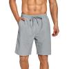 COOFANDY Men’s Summer Beach Shorts Lightweight Elastic Waist Drawstring Casual Shorts with Pocket(Black/Lgrey)