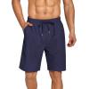 COOFANDY Men’s Summer Beach Shorts Lightweight Elastic Waist Drawstring Casual Shorts with Pocket(Black/Navy)