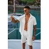 COOFANDY Mens Summer Button Down Shirts Short Sleeve Casual Summer Shirts Beach Wedding Shirts White