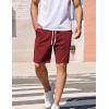 COOFANDY Men’s Sweat Shorts 9″ Drawstring Elastic Waist Gym Workout Shorts Casual Athletic Jogger Knit Shorts with Pockets(Wine Red)