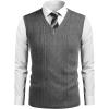 COOFANDY Men’s Sweater Vest V Neck Slim Fit Cable Knitted Sleeveless Pullover Sweater