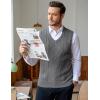 COOFANDY Men’s Sweater Vest V Neck Slim Fit Cable Knitted Sleeveless Pullover Sweater
