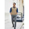 COOFANDY Men’s Sweater Vest V Neck Slim Fit Cable Knitted Sleeveless Pullover Sweater(Khaki and Black Stripe)