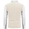 COOFANDY Men’s Sweater Vest V Neck Slim Fit Cable Knitted Sleeveless Pullover Sweater(White)
