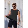 COOFANDY Men’s Workout Tank Tops 1/2 Pack Dry Fit Sleeveless Muscle Gym Shirts Stretch Bodybuilding Tee(Black+dark Grey)