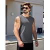 COOFANDY Men’s Workout Tank Tops 1/2 Pack Dry Fit Sleeveless Muscle Gym Shirts Stretch Bodybuilding Tee(Black+dark Grey)