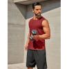 COOFANDY Men’s Workout Tank Tops 1/2 Pack Dry Fit Sleeveless Muscle Gym Shirts Stretch Bodybuilding Tee(Wine Red)