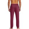 COOFANDY Men’s Yoga Sweatpants Lightweight Open Bottom Lounge Pants Casual Drawstring Sweat Pants with Pockets(2 Pack: Navy Blue/Wine Red)