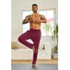 COOFANDY Men’s Yoga Sweatpants Lightweight Open Bottom Lounge Pants Casual Drawstring Sweat Pants with Pockets(2 Pack: Navy Blue/Wine Red)