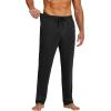 COOFANDY Men’s Yoga Sweatpants Lightweight Open Bottom Lounge Pants Casual Drawstring Sweat Pants with Pockets(Black)