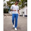 COOFANDY Men’s Yoga Sweatpants Lightweight Open Bottom Lounge Pants Casual Drawstring Sweat Pants with Pockets(Blue)