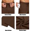 COOFANDY Men’s Yoga Sweatpants Lightweight Open Bottom Lounge Pants Casual Drawstring Sweat Pants with Pockets(Brown)