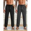 COOFANDY Men’s Yoga Sweatpants Open Bottom Lightweight Sweat Pants Drawstring Athletic Lounge Pants with Pockets(Black & Dark Gray)