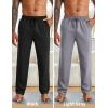 COOFANDY Men’s Yoga Sweatpants Open Bottom Lightweight Sweat Pants Drawstring Athletic Lounge Pants with Pockets(Black & Light Gray)