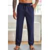 COOFANDY Men’s Yoga Sweatpants Open Bottom Lightweight Sweat Pants Drawstring Athletic Lounge Pants with Pockets(Navy Blue)