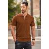 COOFANDY Men’s Zipper Polo Shirts Short Sleeve Ribbed Knit Polo T Shirts Fashion Casual Golf Shirts