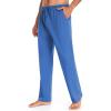 COOFANDY Men Cotton Yoga Pants Casual Sweatpants Jogger Open Bottom Lounge Pants with Pockets(Blue)