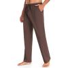 COOFANDY Men Cotton Yoga Pants Casual Sweatpants Jogger Open Bottom Lounge Pants with Pockets(Brown)