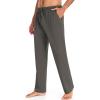 COOFANDY Men Cotton Yoga Pants Casual Sweatpants Jogger Open Bottom Lounge Pants with Pockets(Dark Gray)
