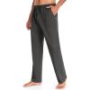 COOFANDY Men Cotton Yoga Pants Casual Sweatpants Jogger Open Bottom Lounge Pants with Pockets(Dark Heather Grey)