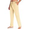 COOFANDY Men Cotton Yoga Pants Casual Sweatpants Jogger Open Bottom Lounge Pants with Pockets(Light Khaki)