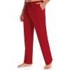 COOFANDY Men Cotton Yoga Pants Casual Sweatpants Jogger Open Bottom Lounge Pants with Pockets(Red)