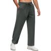 COOFANDY Men Jogger Yoga Sweatpants Casual Athletic Elastic Waist Pants Open Bottom Trouser Jersey Knit Pants with Pockets(Dark Grey)