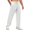 COOFANDY Men Jogger Yoga Sweatpants Casual Athletic Elastic Waist Pants Open Bottom Trouser Jersey Knit Pants with Pockets(White)