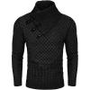 COOFANDY Men Knitted Hoodies Pullover Casual Long Sleeve Slim Fit Turtleneck Sweaters(A- Black)