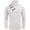 COOFANDY Men Knitted Hoodies Pullover Casual Long Sleeve Slim Fit Turtleneck Sweaters(A- Pure White)