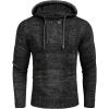 COOFANDY Men Knitted Hoodies Pullover Casual Long Sleeve Slim Fit Turtleneck Sweaters(Black)