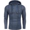 COOFANDY Men Knitted Hoodies Pullover Casual Long Sleeve Slim Fit Turtleneck Sweaters(Blue)