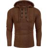 COOFANDY Men Knitted Hoodies Pullover Casual Long Sleeve Slim Fit Turtleneck Sweaters(Caramel)