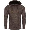 COOFANDY Men Knitted Hoodies Pullover Casual Long Sleeve Slim Fit Turtleneck Sweaters(Coffee)