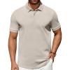 COOFANDY Men Polo Shirts Short Sleeve Quick Drying Athletic Collared Golf Shirts Moisture Wicking Tees(Apricot)