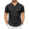 COOFANDY Men Polo Shirts Short Sleeve Quick Drying Athletic Collared Golf Shirts Moisture Wicking Tees(Black)