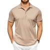 COOFANDY Men Polo Shirts Short Sleeve Quick Drying Athletic Collared Golf Shirts Moisture Wicking Tees(Khaki)