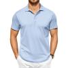 COOFANDY Men Polo Shirts Short Sleeve Quick Drying Athletic Collared Golf Shirts Moisture Wicking Tees(Light Blue)