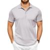 COOFANDY Men Polo Shirts Short Sleeve Quick Drying Athletic Collared Golf Shirts Moisture Wicking Tees(Light Grey)