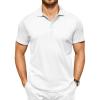 COOFANDY Men Polo Shirts Short Sleeve Quick Drying Athletic Collared Golf Shirts Moisture Wicking Tees(White)