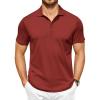 COOFANDY Men Polo Shirts Short Sleeve Quick Drying Athletic Collared Golf Shirts Moisture Wicking Tees(Wine Red)