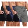 COOFANDY Men’s 2 in 1 Running Shorts 2 Pack Athletic Shorts Quick Dry Gym Training Workout Shorts with Pockets(Black/Dark Grey/Navy Blue)
